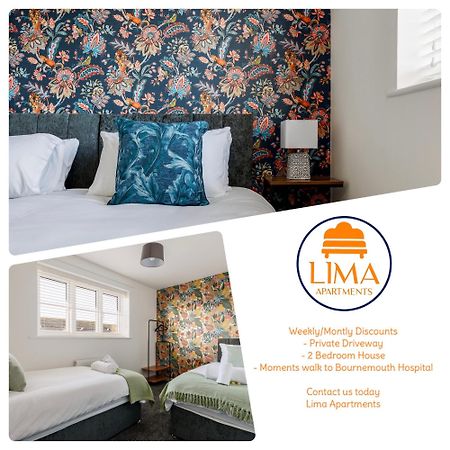 2 Bedroom House-Driveway - Bournemouth Hospital - Long Stay Discounts - Lima Apartments Ltd Exteriér fotografie
